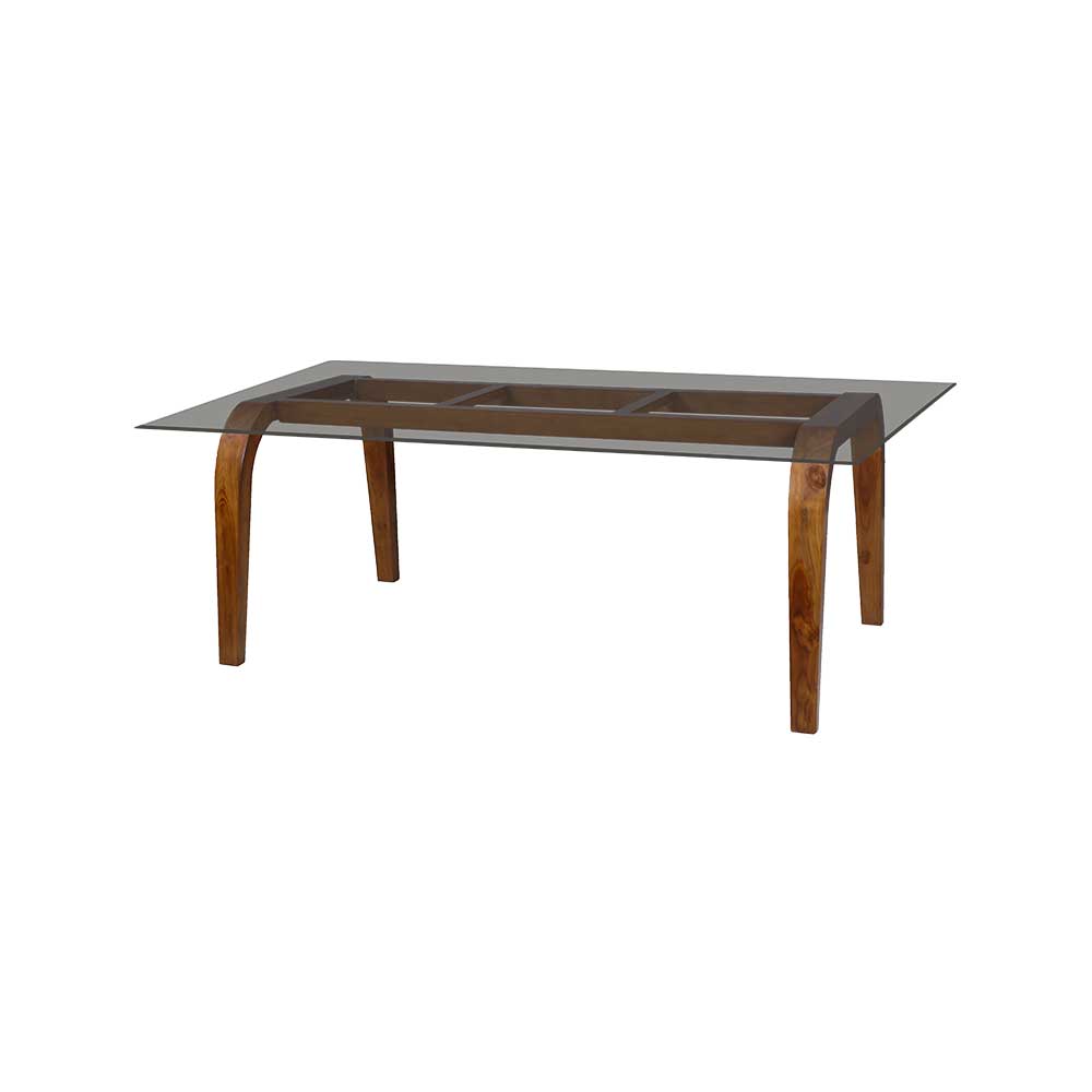 MAARK GLASS TOP 6 SEATER DINING SET C 6*3.5 RF