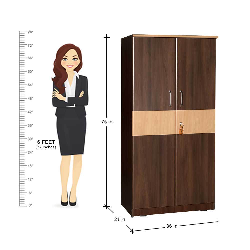 MAARK 2 DOOR WARDROBE PF PREMIUM